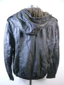   Superdry Cropped Bomber Leather Jacket Size XL ref AT9858A/4921  