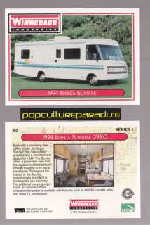 1994 ITASCA SUNRISE 29RQ WINNEBAGO RV CAMPER 1994 TRADING CARD  