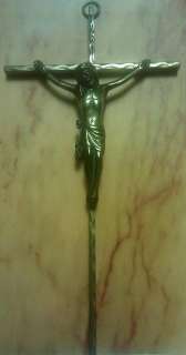 Beautiful Vintage10 1/2 Brass Crucifix   West Germany  