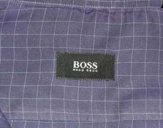 Hugo Boss Navy Windowpane Check Sport Shirt 17x34/35  