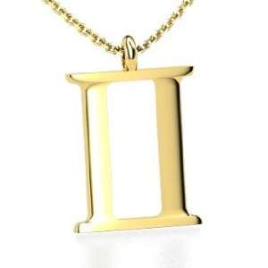  Gemini Pendant, 14K Yellow Gold Necklace Jewelry