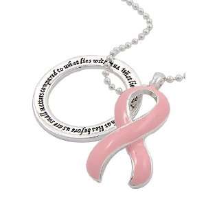   Cancer Awareness Pink Ribbon What Lies Within Us Necklace Jewelry