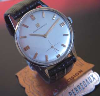 Vintage Swiss Made GIRARD PERREGAUX Mens watch 1950s SILVER DIAL 17 