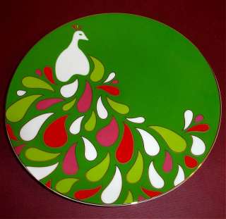 Kate Spade Festive Peacock Accent Plate Set of 4 Green New  