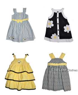   Dress U PICK Daisy Stripe Yellow Tiered Black NWT 3 24 m 2T 5T  