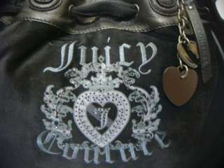 NWT JUICY COUTURE Black Pink Best Heart Velour Daydreamer Bag Purse w 
