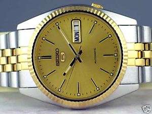 SEIKO MENS RLX AUTOMATIC GOLD SS DAY DATE WATCH SNXJ92  