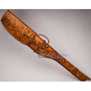  2 Piece Western Tooled Leather Rifle Case 49 (s1): Sports 