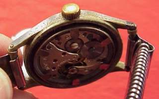   Art Civitas Black Dial WW 2 Military Wristwatch Stem Broke Runs  