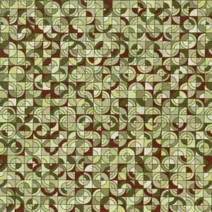 RJR6837 21 Cape Cod, Burgundy Half Circles in Squares on Green By RJR 