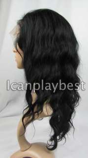 1b# full lace wig 100% remy indian human hair 10 straight, wave, curl 