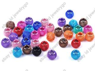 Wholesale Lots 30X Multicolor Mix Mesh Spacer Beads Fit Charm Bracelet 