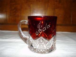 Button Arches Ruby & Crystal Personalized Cup 1903  
