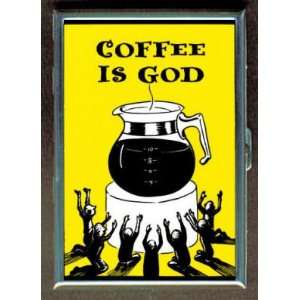  KL COFFEE IS GOD FUNNY GRAPHIC ID CREDIT CARD WALLET CIGARETTE 