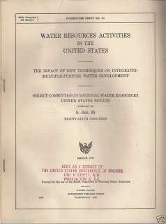 1960 Congree Report WATER RESOURCES ACTIVITIES in USA  
