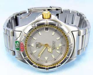 TAG Heuer Sweep Second Automatic 4000 Midsize Silver Grey Dial 18K 