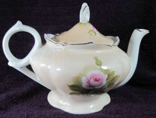 Lefton Vintage Teapot Porcelain Non Working Music Box  