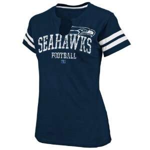  Seattle Seahawks Womens Go For Two Navy T Shirt: Sports 
