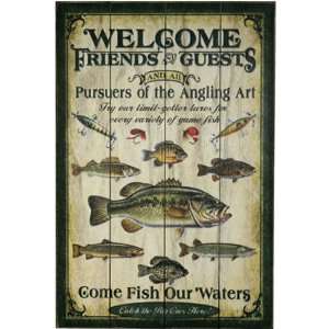  Rivers Edge Products Welcome Fishing Wood Sign Sports 