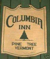 Columbia Inn Pine Tree Vermont Sign  White Christmas  