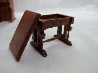 Carved Organ with stool for 1:12 scale doll house finish in walnut 