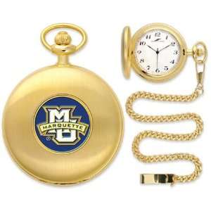  Marquette Golden Eagles NCAA Gold Pocket Watch: Sports 