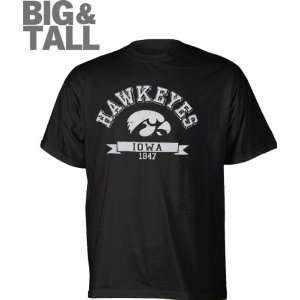  Iowa Hawkeyes Black Distressed Logo Big & Tall T Shirt 