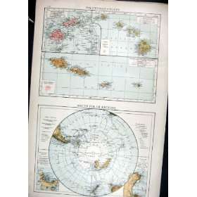    Polynesia Groups & South Polar Regions 1898 Map