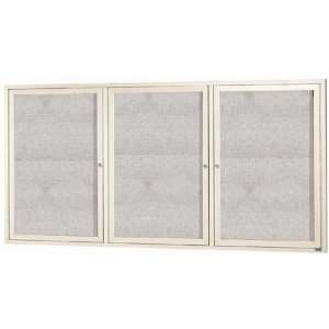   Outdoor Enclosed Bulletin Board Aluminum Frame   Ivory: Home & Kitchen
