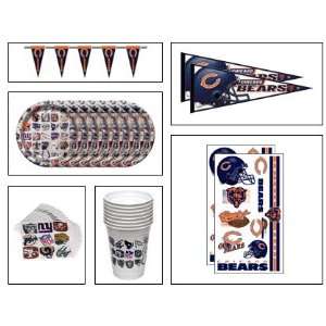  Chicago Bears Gold Football Theme Party Supplies Package 