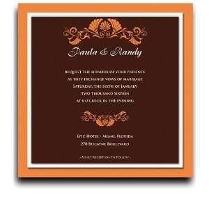  160 Square Wedding Invitations   Vizcaya Copper Office 