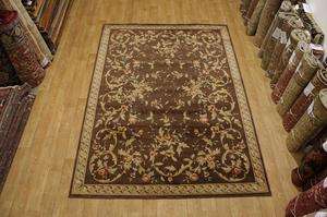 FLORAL BROWN 8X11 AUBUSSON PATTERN ORIENTAL AREA RUG CARPET NEW  
