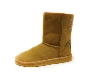NEW Juicy Couture Crystals Bling Cafe Camel Suede Orion Cozy Boots 