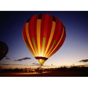 Dusk, Colorful Hot Air Balloon, Albuquerque, New Mexico, USA Premium 