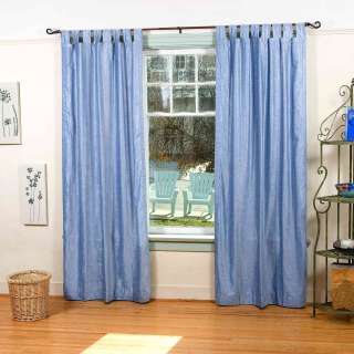 Light Blue   Tab Top Velvet Curtain / Drape / Panel 43 X 84 Inches 