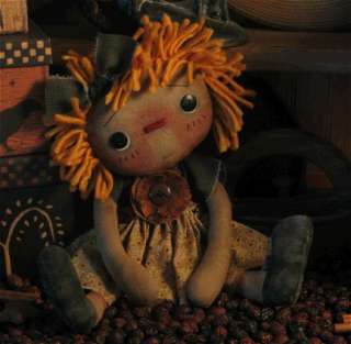 PATTERN Primitive Sunflower Raggedy Ann Annie Doll TBP  