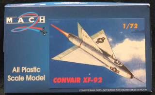 72 Mach 2 CONVAIR XF 92A DART Jet Fighter *MINT*  