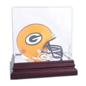  Mahogany Mini Helmet Packers Logo Display Case: Sports 