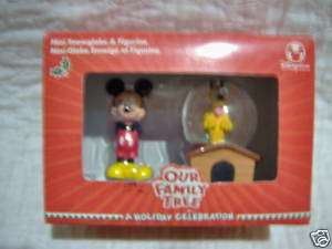 Mickey Pluto Mouse Our Family Tree Snow Globe & Figure  