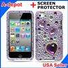 Apple Ipod Touch 4G 4th Gen Pink Heart Bling Hard Case Cover +Screen 