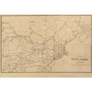 1852 Map of United States in part and Canada