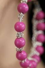 Lovely Pearl Beaded Hoop Earrings Pink NEW  
