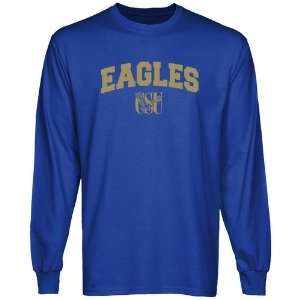  Coppin State Eagles Royal Blue Logo Arch Long Sleeve T 