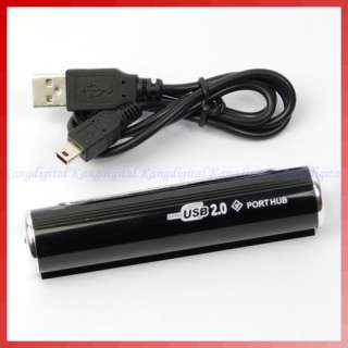Black Columnar 4 Port USB 2.0 Hub for PC Laptop Camera  