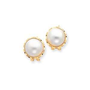   14k 14 15mm Cultured Mabe Pearl Earrings West Coast Jewelry Jewelry