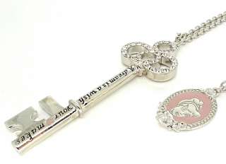 Disney Couture Silver Cinderella A Dream is a Wish Key Necklace