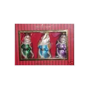   Waterford Holiday Heirlooms Set of Three Santa Ornaments: Home