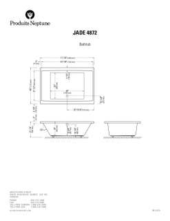 NEPTUNE JADE 72x48 ACRYLIC RECTANGULAR BATHTUB SOAKER OPTIONAL SPA 