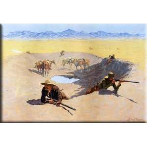  Fight for the Water Hole 30x20 Streched Canvas Art by 