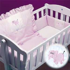  Pink Elephant Cradle Bedding   Size 15x33 Baby